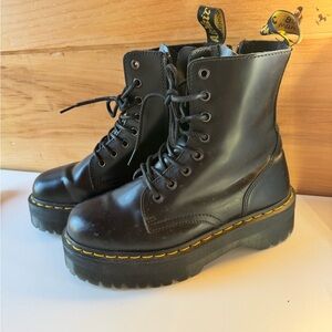 Dr. Martens Jadon Black Platform Combat Boots 8